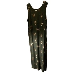 Byer Studio California Sleeveless Tank Maxi Dress 14 Green Floral Vintage